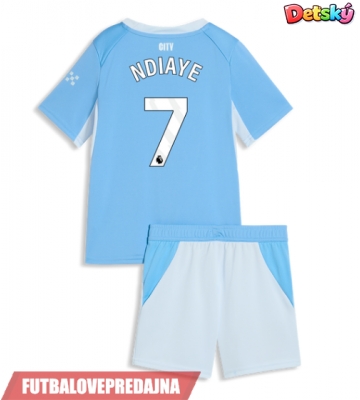 Lacne Dětský Futbalové dres Manchester City Iliman Ndiaye #7 2026-27 Krátky Rukáv - Domáci (+ trenírky)